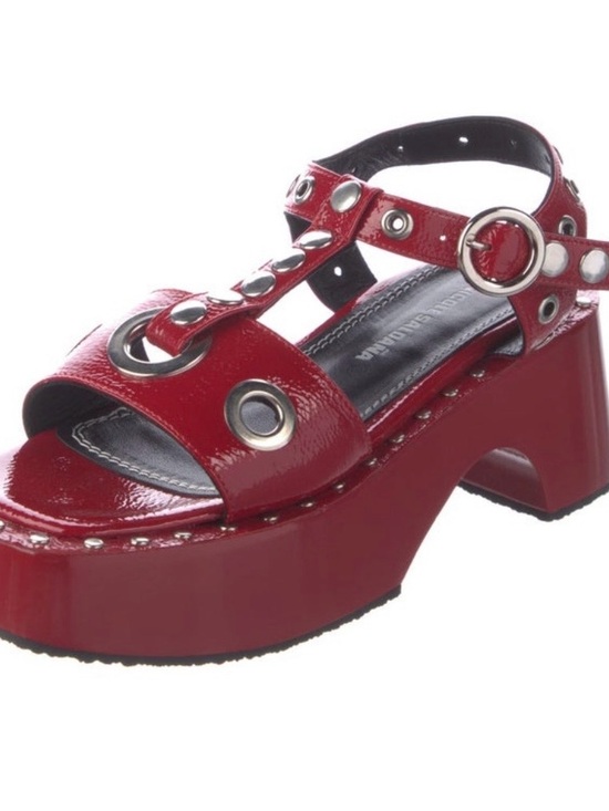 Nicole Saldana Patent Leather Gladiator Sandals